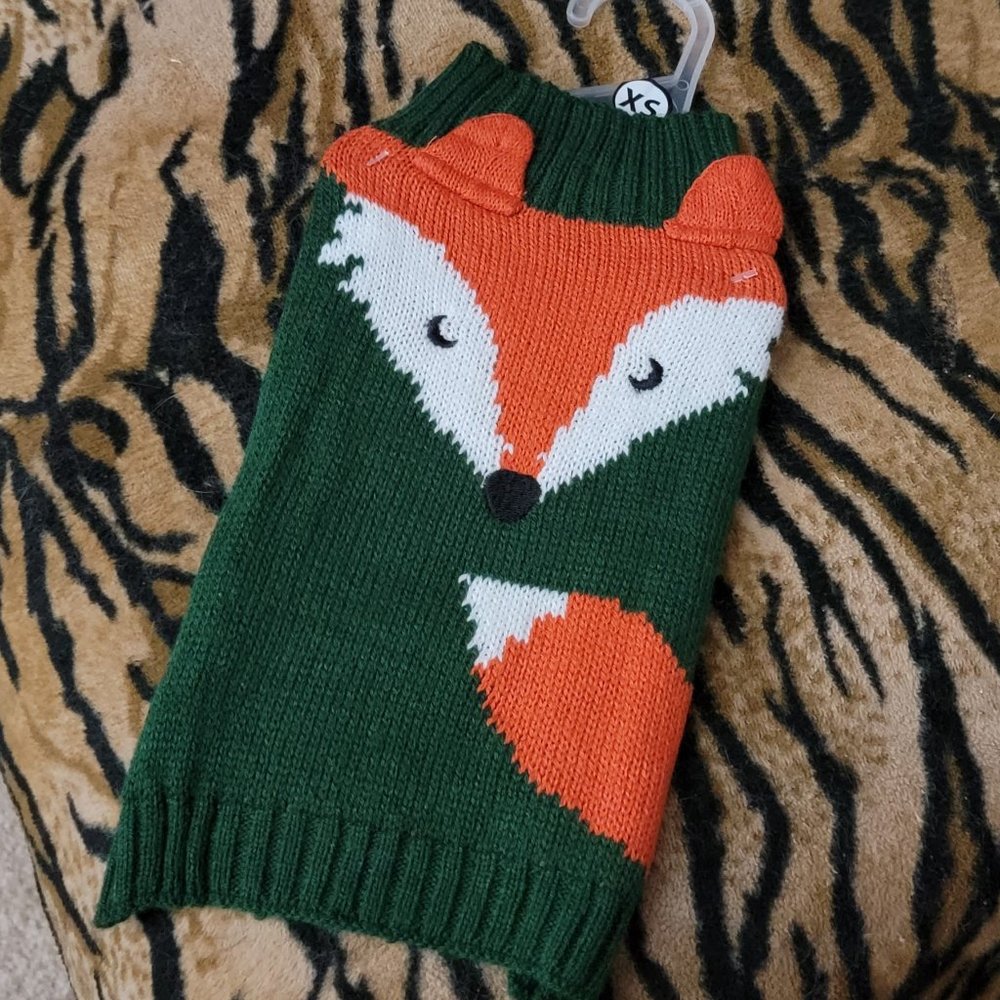 Pet Sweater Dog or Cat FOX xs ea. New w/ Tag! - Picture 1 of 4